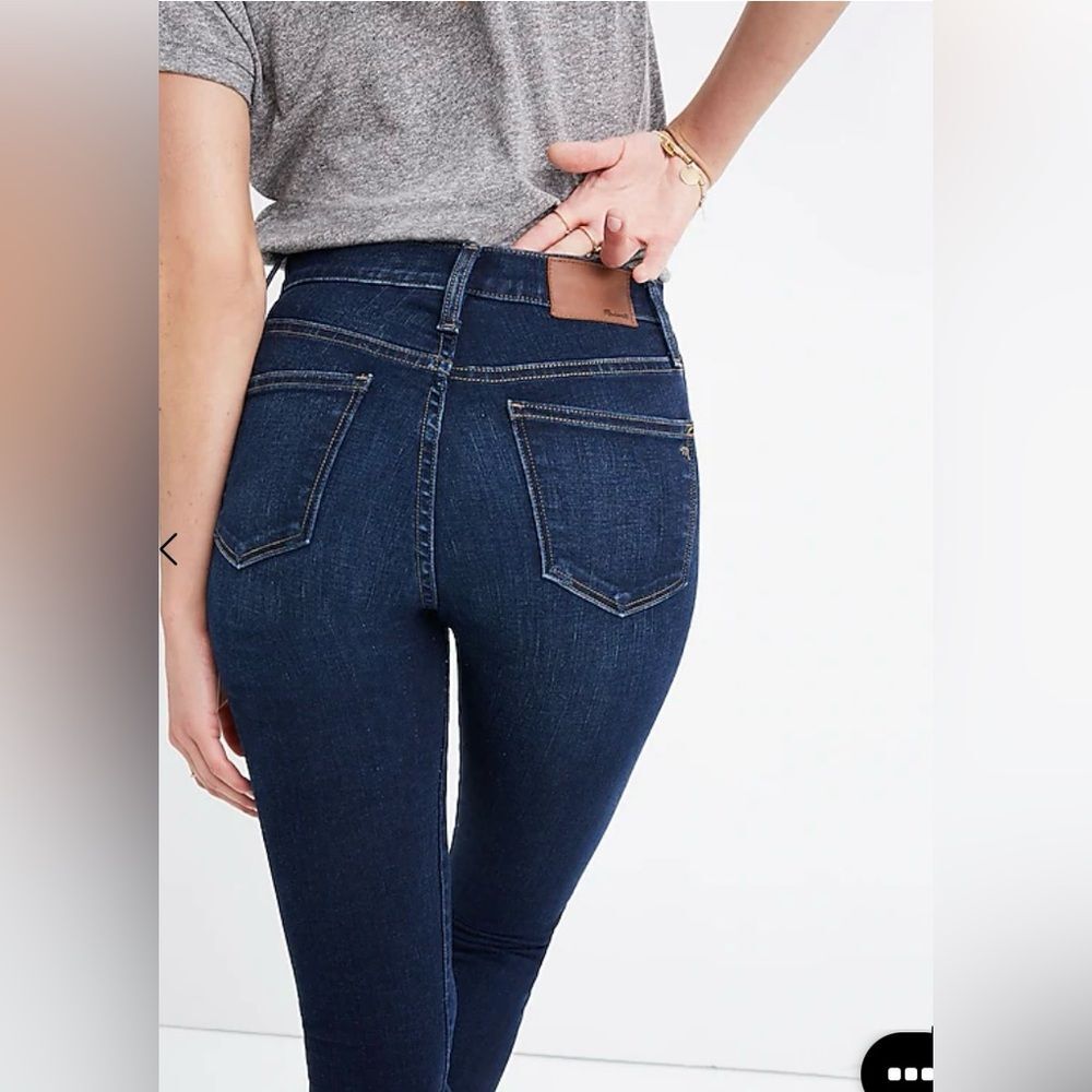 Madewell Dark Wash 10 Inch High Rise Skinny Jeans - Picture 2 of 11